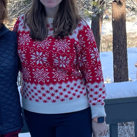 🎉❄️🎉HP🎉❄️🎉 EXLURA Red and White Snowflake Ugly Christmas Sweater - size XL - Picture 6 of 11